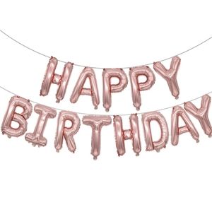 Shiny Rose Gold Happy Birthday Balloons